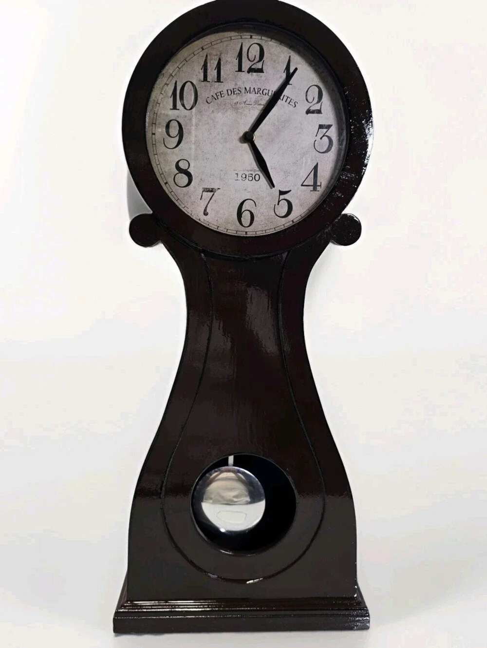 Cafe Des Marguerites Vintage Style Pendulum Wall Clock Quartz Mint Condition 23